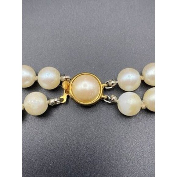 VTG Carolee Double Strand Faux Pearl Necklace 16" Knotted Glass 8mm Beads LOOK - Picture 5 of 16